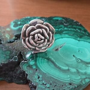 Elegant Sterling  Silver Rose Ring.
